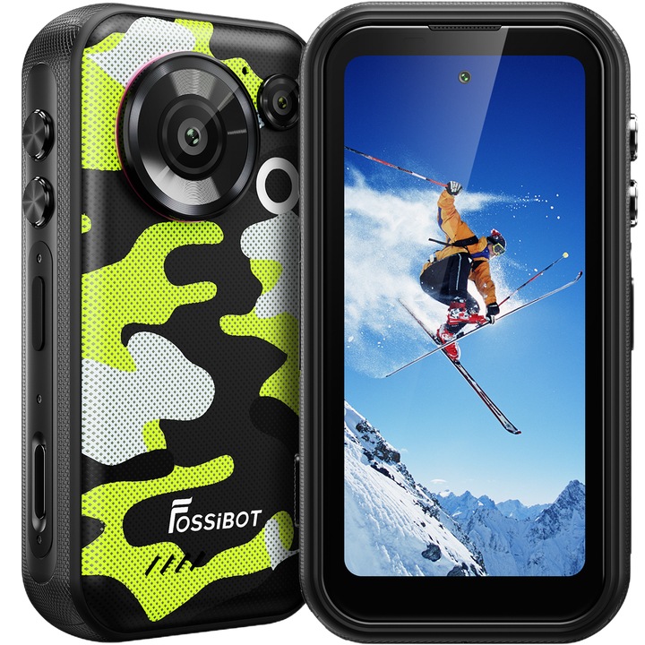 Fossibot F116 Pro mobiltelefon, 4 hüvelykes, 5G, 12GB RAM, 256GB, zöld, Dual SIM, IP68/IP69K