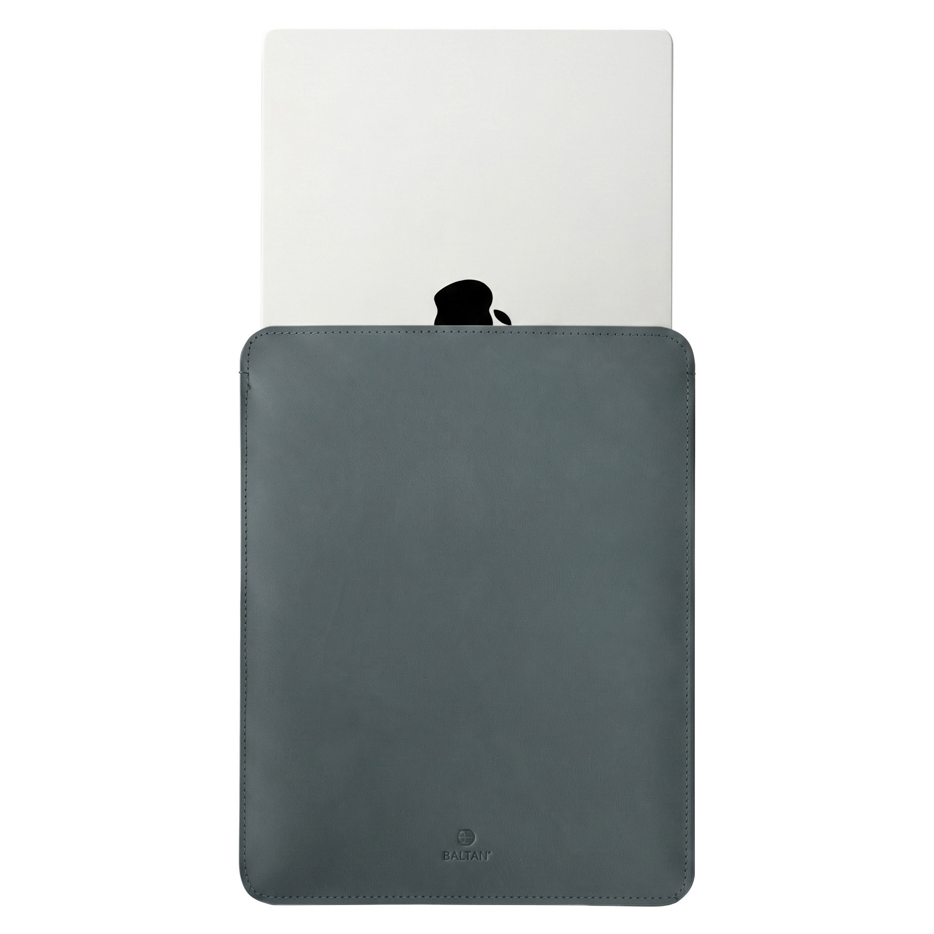 Husa pentru MacBook AIr 15 M2 M3 M4 M5 Baltan Sleeve 15 inch din piele naturala premium rezistenta la apa, gri