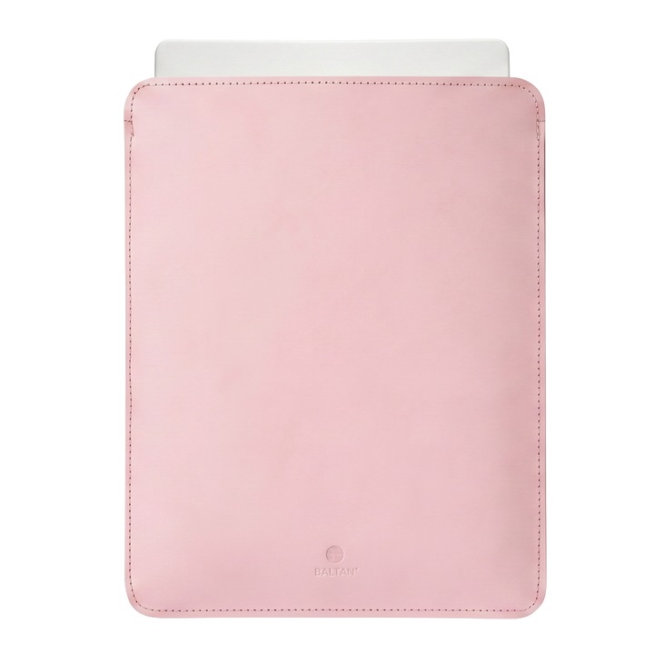 Husa pentru MacBook AIr 13 M1 M2 M3 M4 M5 NEO 13 PRO Baltan Sleeve 13 inch din piele naturala premium rezistenta la apa, roz, Nude Rose