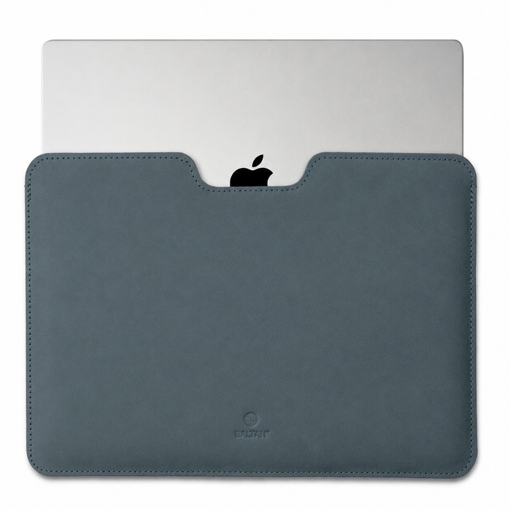 Husa pentru MacBook Air 15 M2 M3 M4 M5 Baltan Razor 15 inch, fabricata din piele impermeabila de cea mai inalta calitate, gri