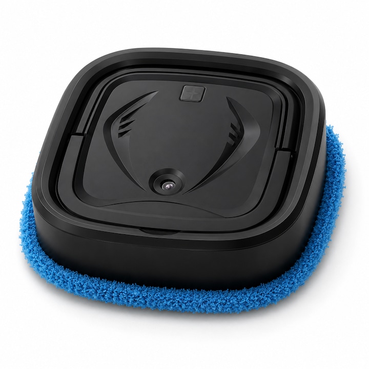 Robot pentru curatarea pardoselilor NOVABOX P6, stergere umeda si uscata, functie de pulverizare, laveta din microfibra, baterie 1200 mAh, negru
