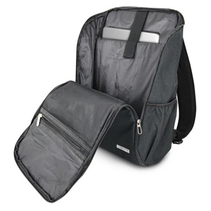 Rucsac laptop TRAPANI, compatibil pana la 15.6 inch, compartiment captusit, buzunare cu fermoar, poliester 300D, 507 g