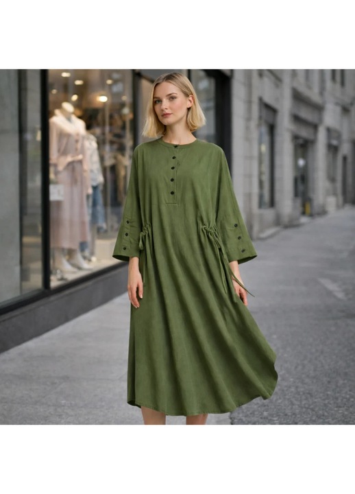 Rochie casual, confortabila, de zi cu zi, kaki, Kaki