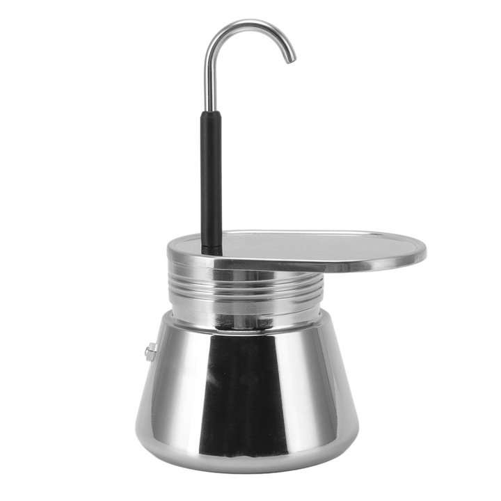 Cafetiera Moka Carmdering EMAG-FG-BSTY00026504 din otel inoxidabil, capacitate mare (101–500 ml), argintiu, portabila