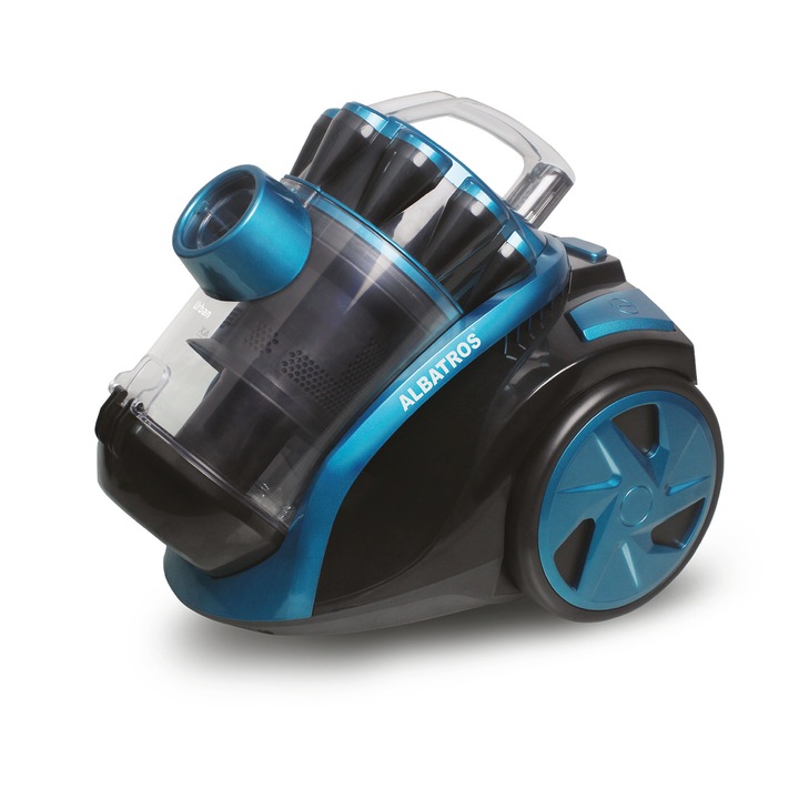 Aspirator fara sac Albatros Urban, utere motor 900 W, aspirare ciclonica, culoare turcoaz-negru