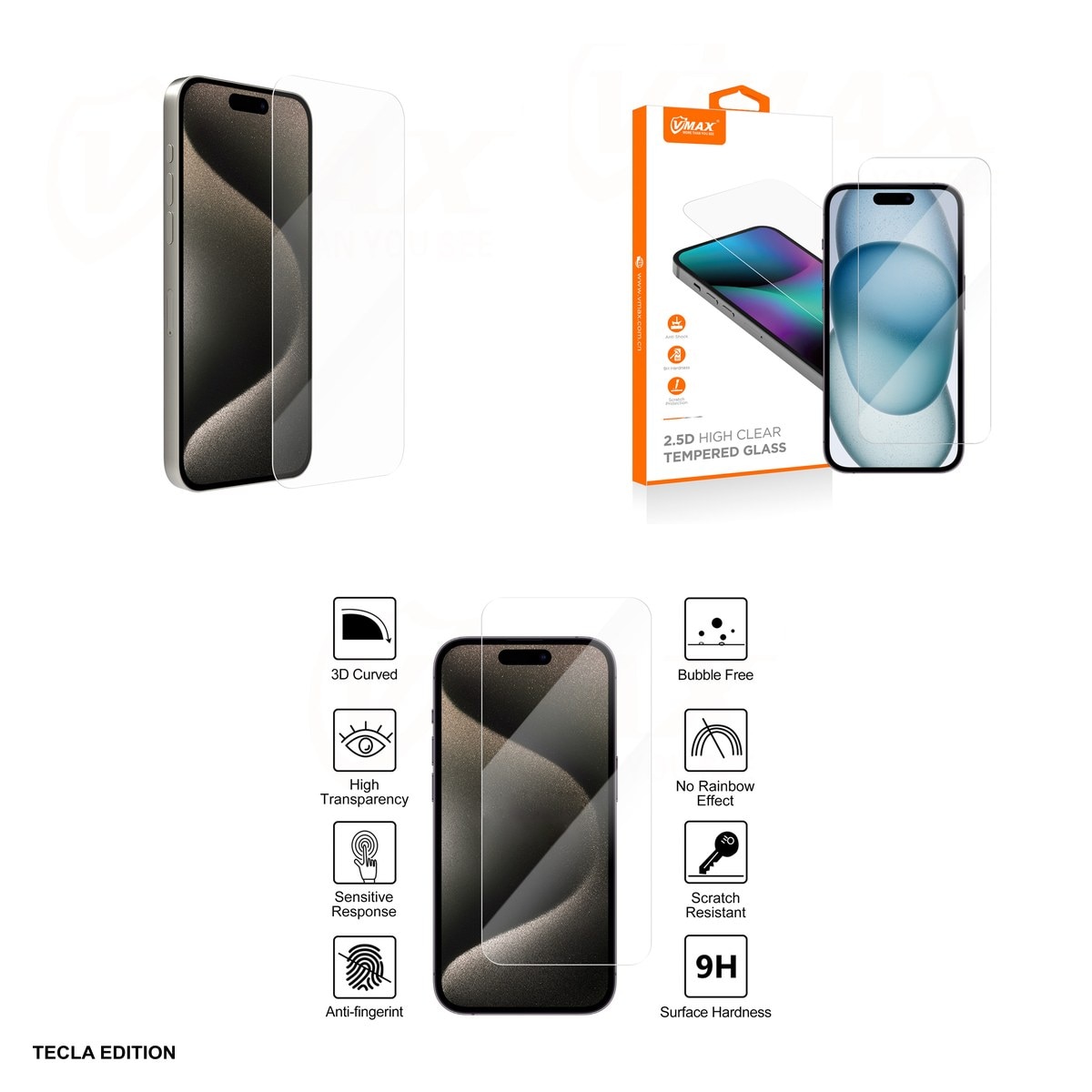 Folie sticla temperata pentru Xiaomi Redmi 13 4G, 2.5D, Transparent, VMax, Normal Clear