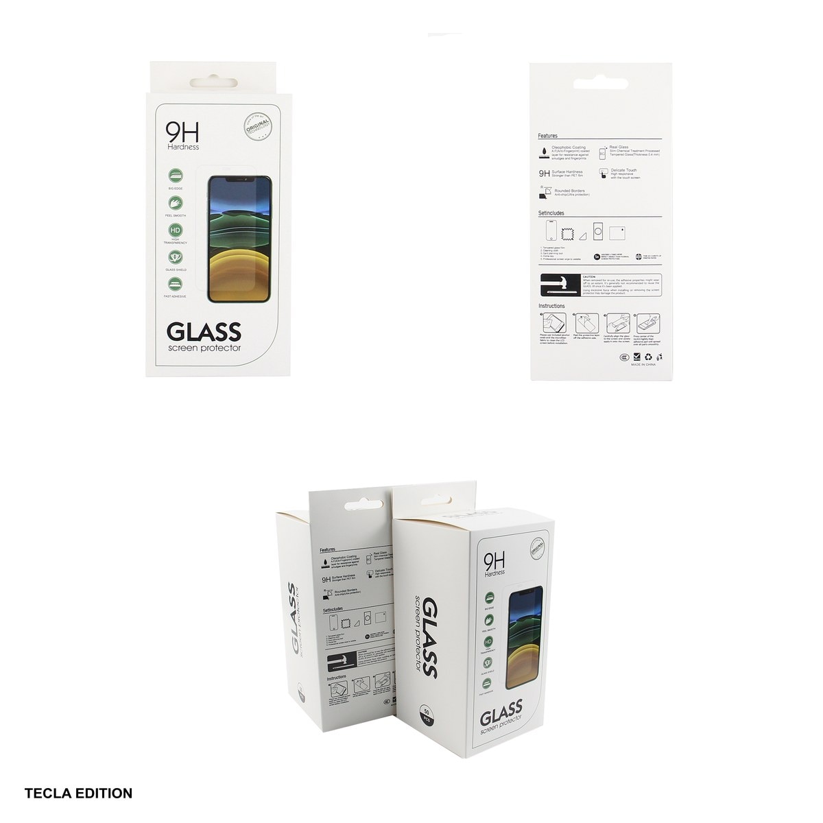 Set 50 folii sticla temperata pentru iPhone 14 Pro, 2.5D, 0.3 mm, 9H