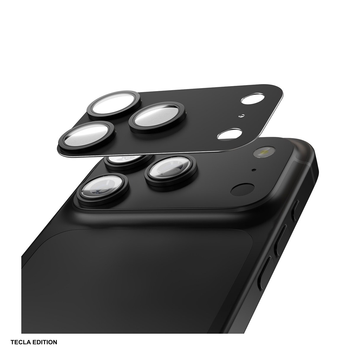 Folie protectie camera integrala Etteri, cu rama neagra, pentru Apple iPhone 17 Pro Max