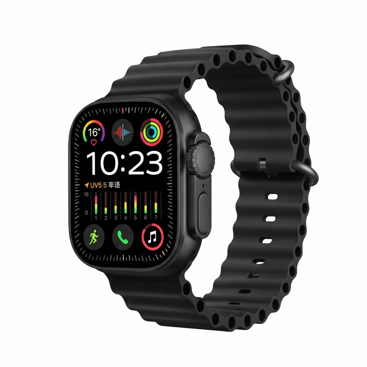 Smartwatch T800 Ultra 2, Incarcare Wireless, Curea din Silicon Interschimbabila