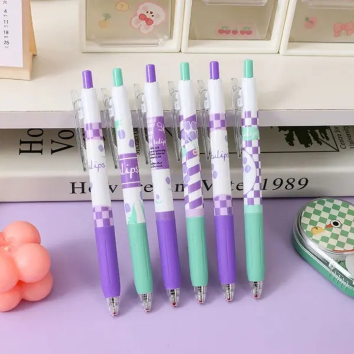Комплект от 6 черни химикалки с мастило, 0.5мм, 15см, пластмаса