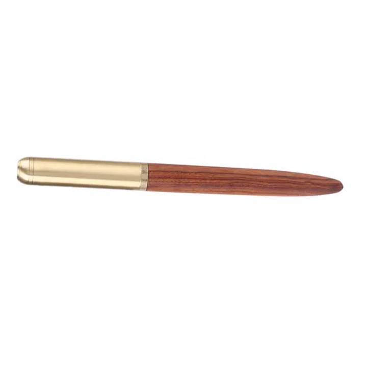 Rózsafa toll PRE-CJk0515-26-0825-1991, sárgaréz kupak, 0,7 mm-es hegy, barna/arany, 15 cm