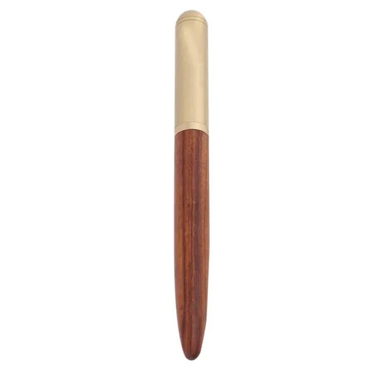 Rózsafa toll PRE-CJk0515-26-0825-1991, sárgaréz kupak, 0,7 mm-es hegy, barna/arany, 15 cm