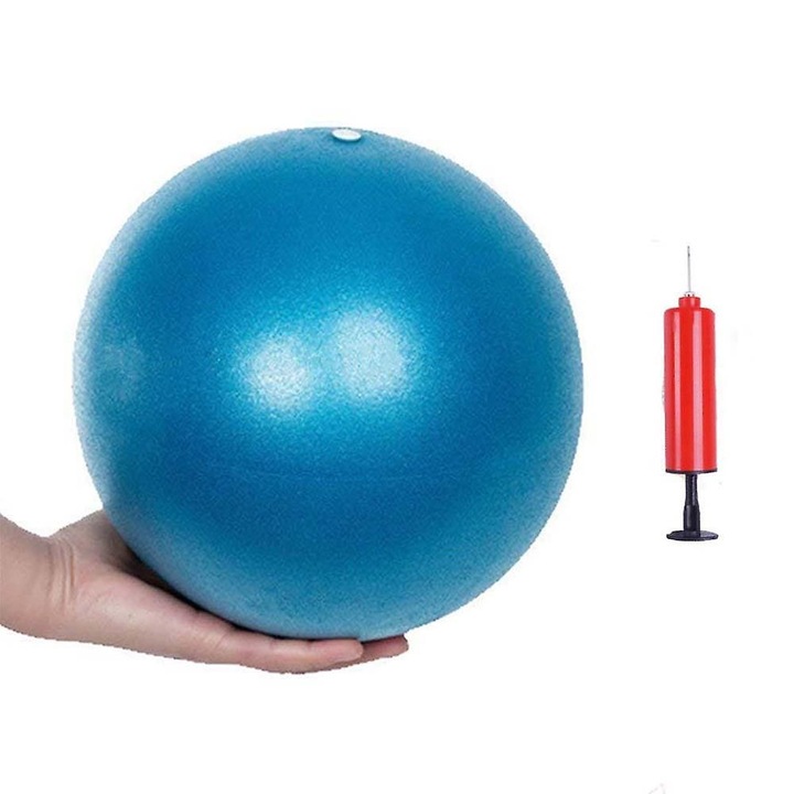 Minge fitness mic 23cm albastru set cu pompa