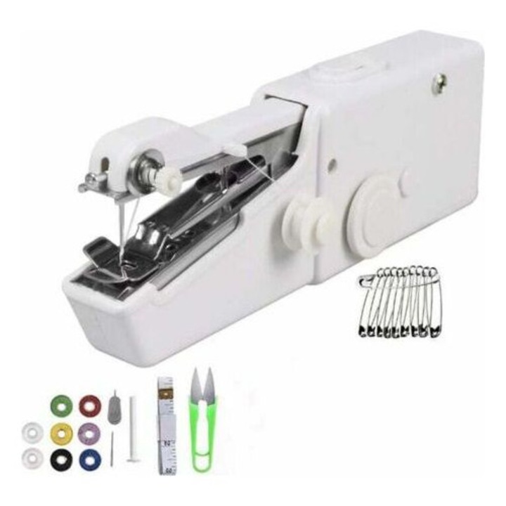 Masina de cusut portabila mini electrica, usoara, accesorii incluse, multicolor, compacta