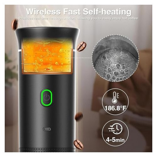 Espressor portabil 3-in-1, alb, 12V, 4-6 min, capsule mari si cafea macinata