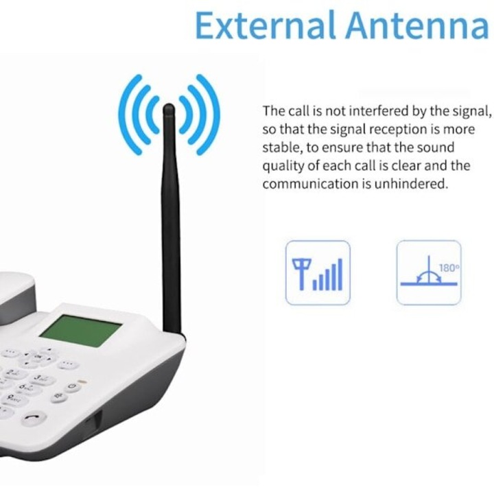 Telefon fix wireless 4G, multifunctional, negru/alb, 196x152x51mm