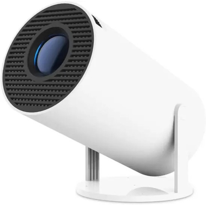 Преносим 4K видеопроектор, Android 11, WiFi 6, Bluetooth 5.0, въртящ се на 180°, 8000 лумена, компактен