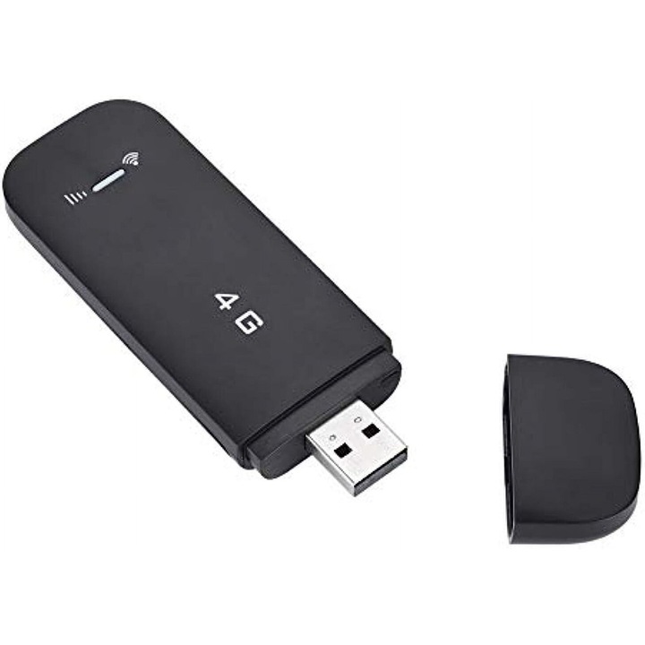 Router wireless portabil 4G LTE, USB, slot SIM, negru