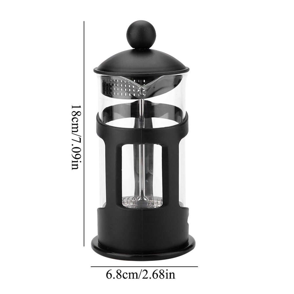 Cafetiera manuala ZYBLSSBB 350ml inox albastru sticla