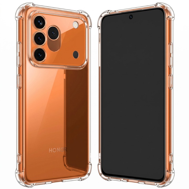 Husa pentru Honor 600 Pro, ClearShield Pro cu Tehnologie Aero-Shock, Protectie Camere si Ecran, Aderenta Ridicata, Transparent