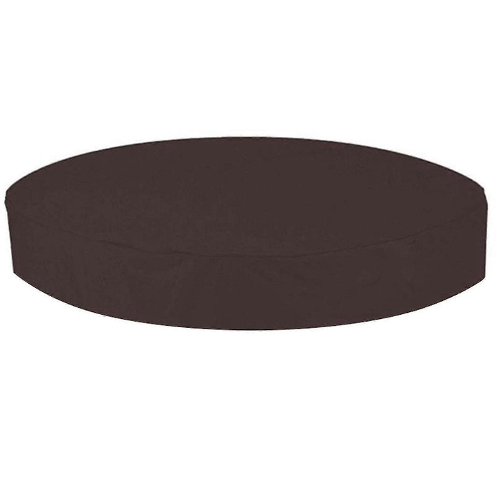 Husa rotunda pentru cada cu hidromasaj din 190T silver taffeta rezistenta la apa, izolatie termica, cu cordon elastic si snur de strangere, maro inchis, 210 x 30 cm