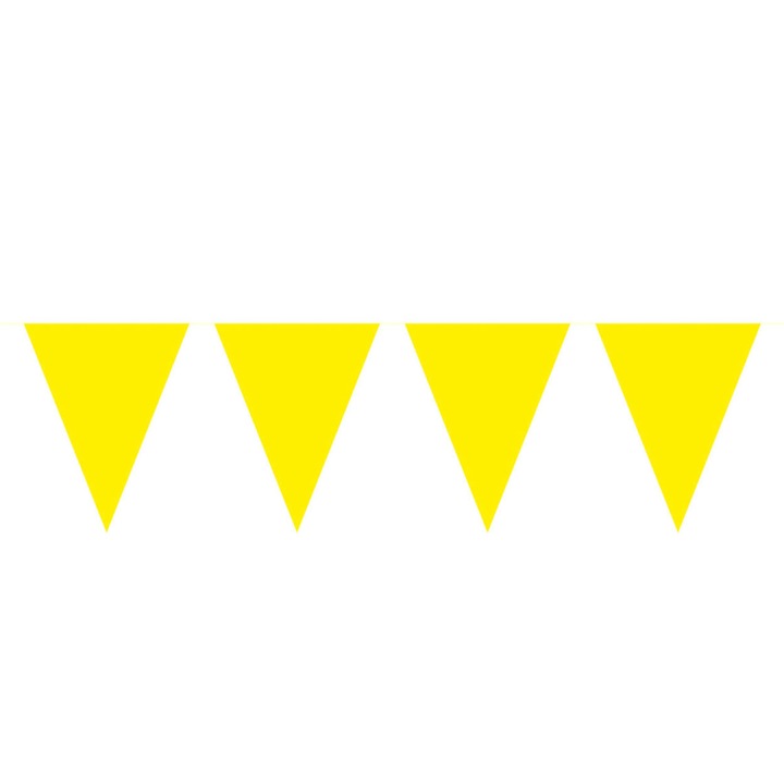 Zászló dekoráció, 10 méter, sárga