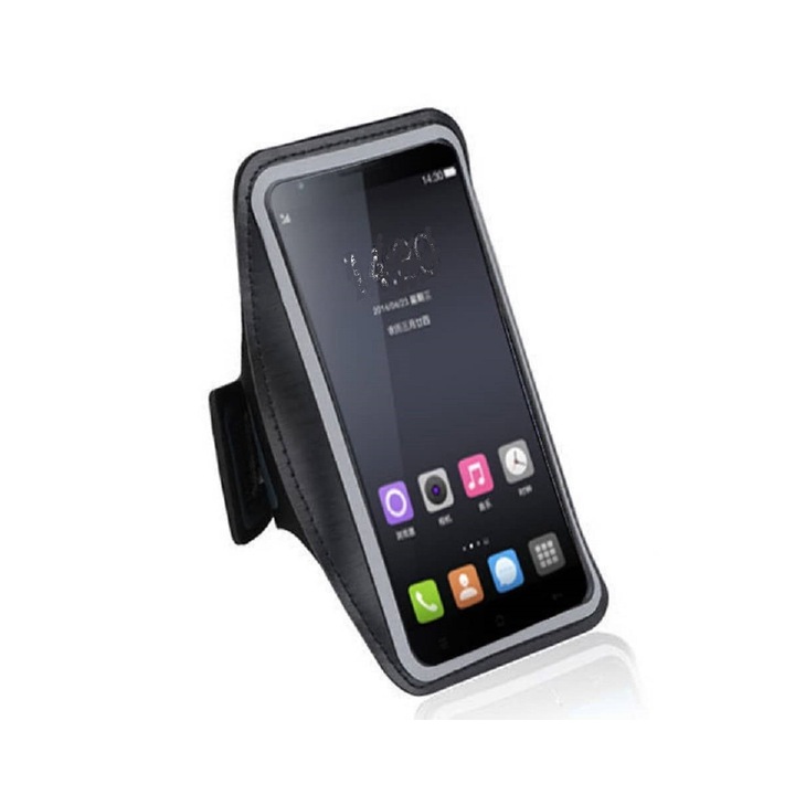 Неопренова лента за ръка, съвместима с Yezz Liv 3 Lte (2021), черна, 15,4 x 8,4 x 1,4 см