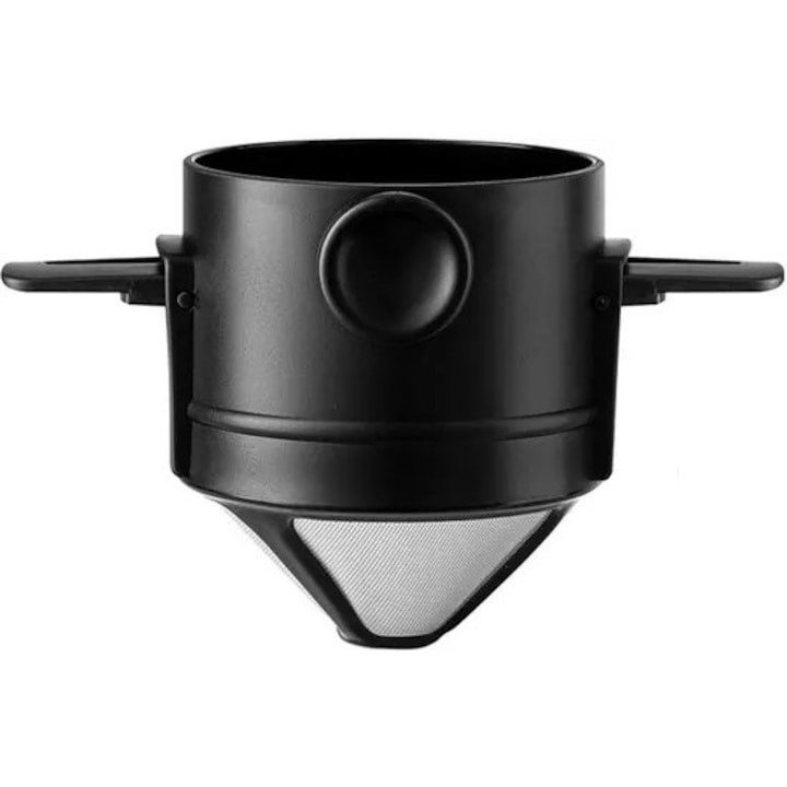 Filtru cafea portabil, otel inoxidabil, reutilizabil, pliabil, pentru 1-2 cesti, compact