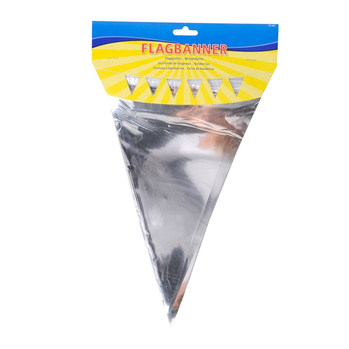 Ezüst színű party girland, 10 méter