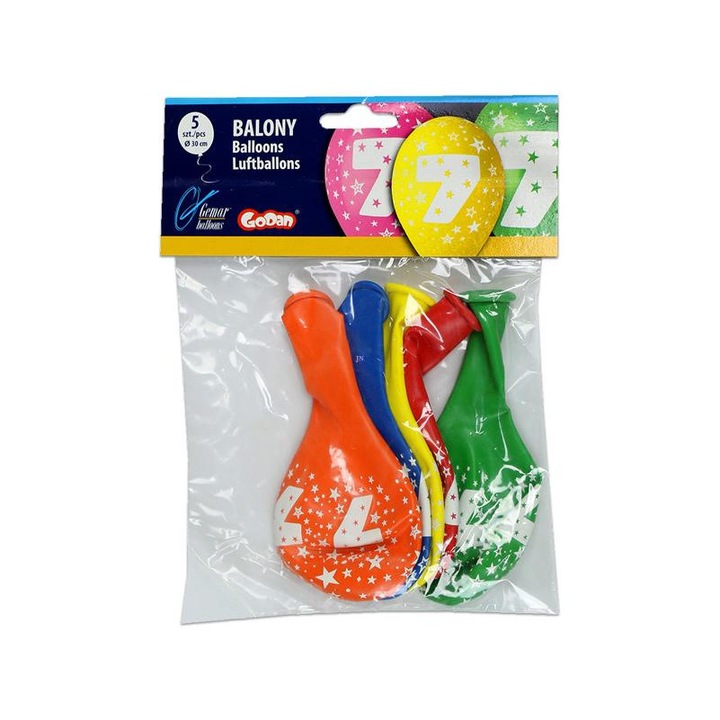 Színes számos lufi 5 db-os - 7