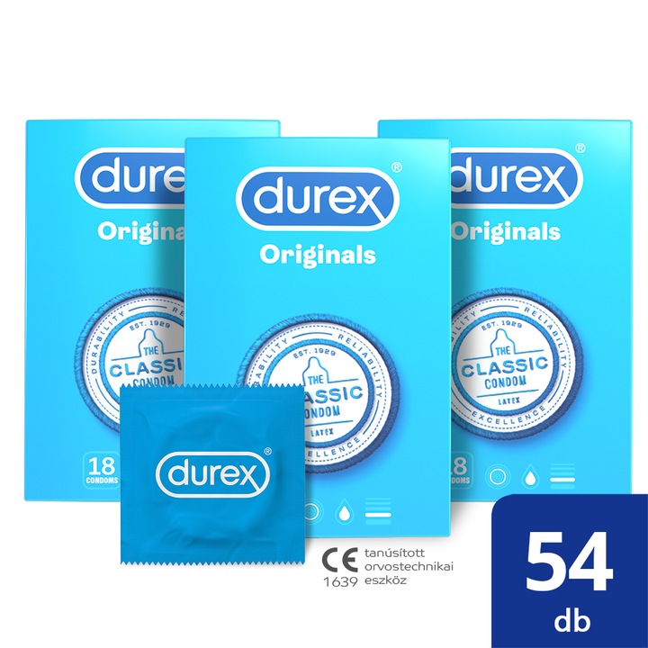 Durex Originals latex óvszer, 3x18db