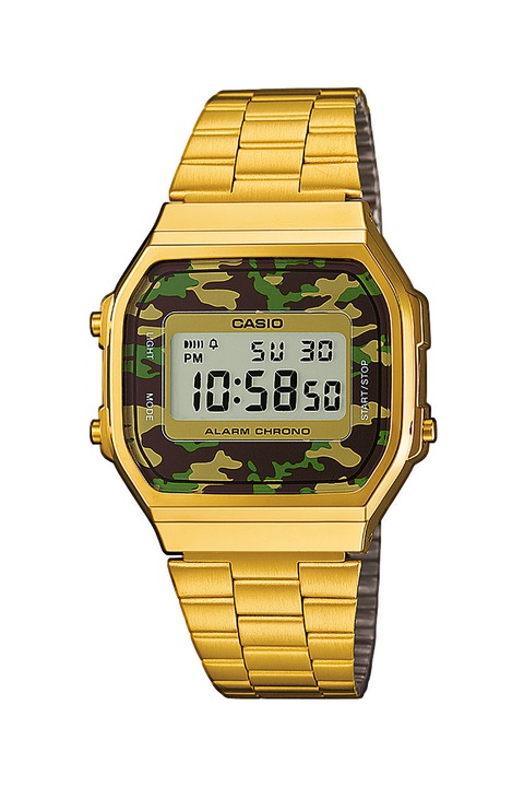 Casio, Ceas cronograf cu bratara metalica, Auriu