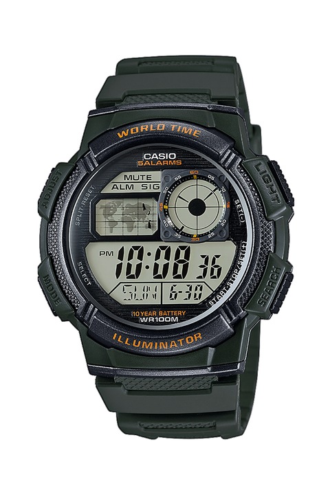 Casio, Цифров часовник с хронограф, Тъмнозелен