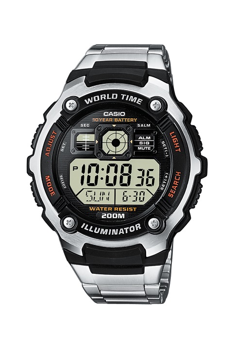 Casio, Цифров часовник с хронограф, Сребрист