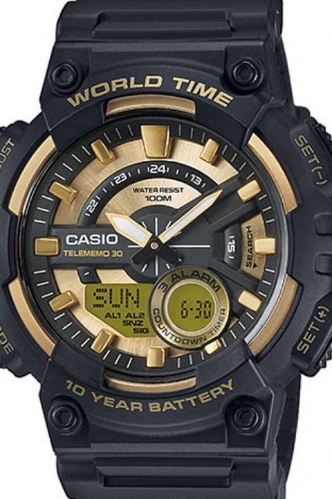 Casio, Chrono karóra gyanta szíjjal, Fekete