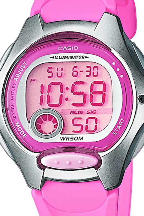 Casio, Digitális chrono karóra gyantaszíjjal, Rózsaszín