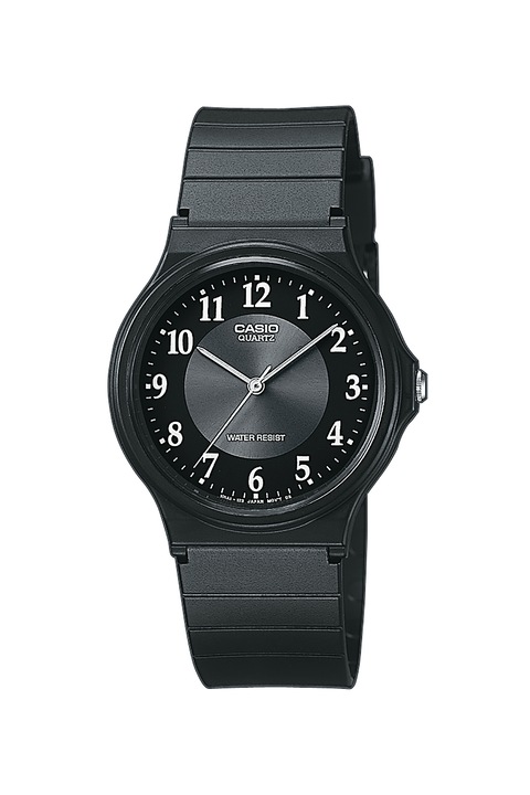 Casio, Унисекс часовник с гумена каишка, Черен