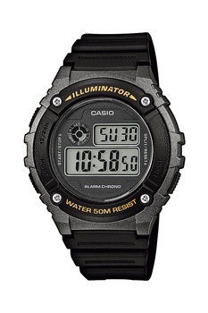 Casio, Ceas cronograf digital cu o curea de rasina, Negru Casio, Ceas cronograf digital cu o curea de rasina, Negru