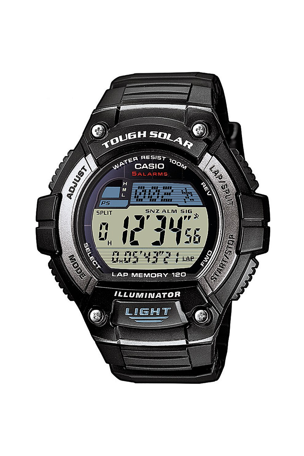 Casio, Ceas cronograf digital cu o curea din rasina, Negru