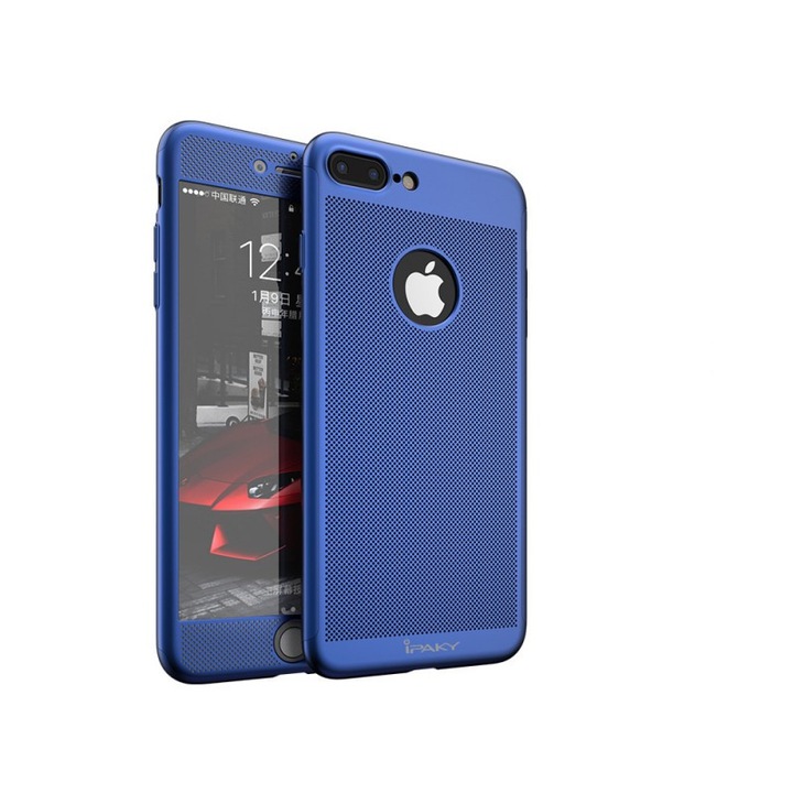 Husa Ipaky Air Plus 360 Grade Ultra Slim iPhone 7 Plus Blue Folie Sticla Inclusa