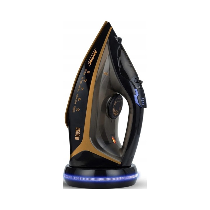 Fier de calcat cu aburi MPM MZE-26 ceramic negru 2600W 300ml