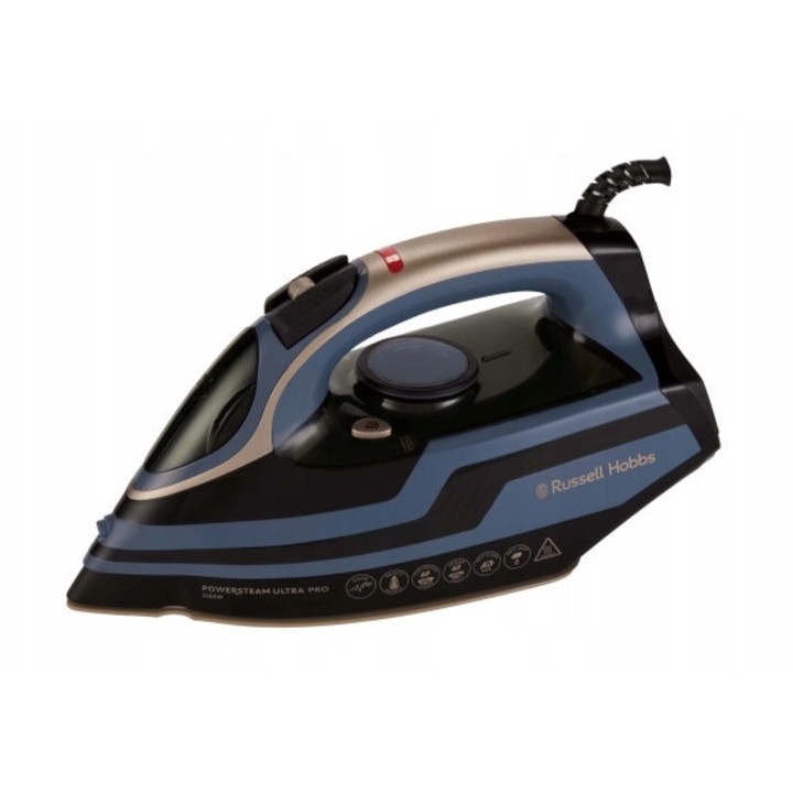 Fier de calcat cu aburi Russell Hobbs 28630-56 ceramic albastru-negru 34x15x18cm