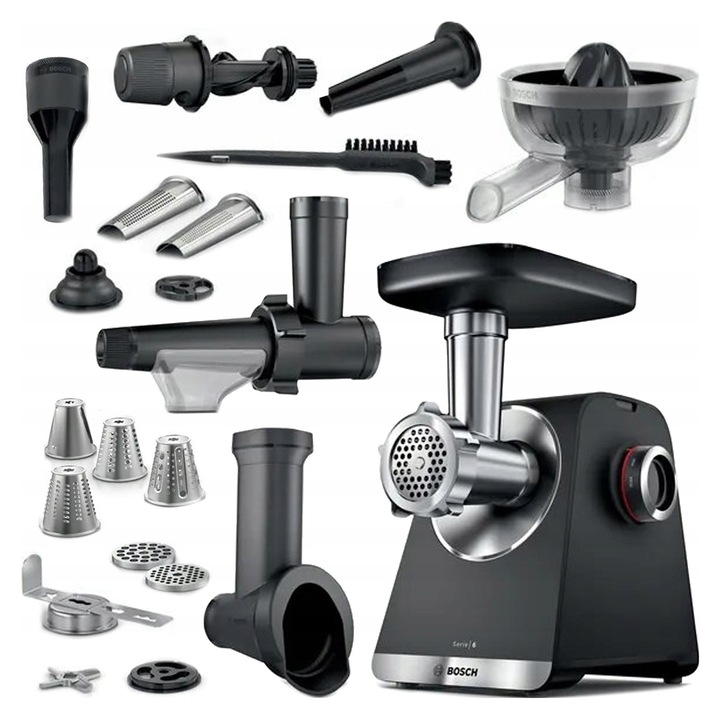 Masina de tocat carne Bosch MFWS682B, 2100W, 3.5kg/min, negru, 8x22x20cm