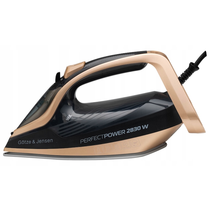 Fier de calcat cu aburi Gotze & Jensen IG701, ceramic, negru-auriu, 2800W, 240ml