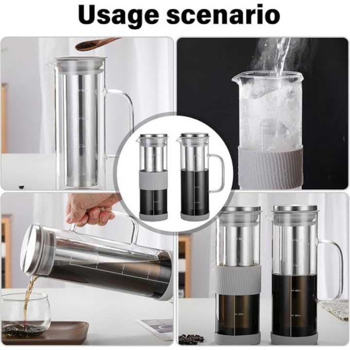 Cafetiera Cold Brew 1L sticla borosilicata filtru inox