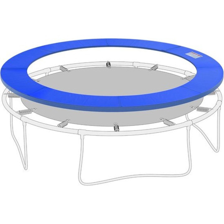 Trambulin védőháló 244cm, kék, 28cm széles, EPE hab, PVC 500D