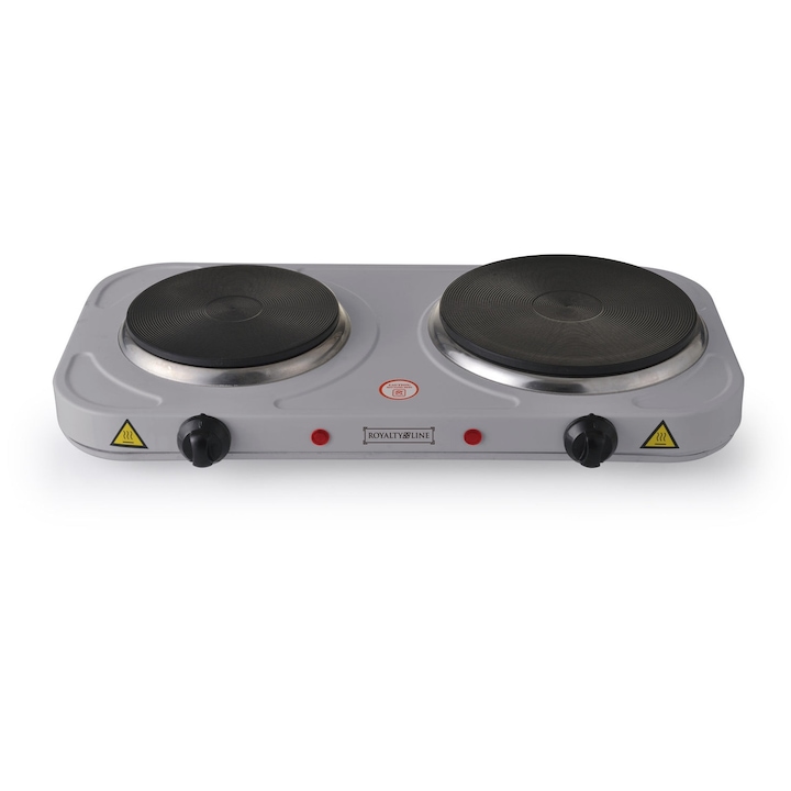 Plita dubla, 1000+1500W, 2 arzatoare, alba