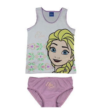 Set lenjerie, Frozen, Alb/Violet Set lenjerie, Frozen, Alb/Violet