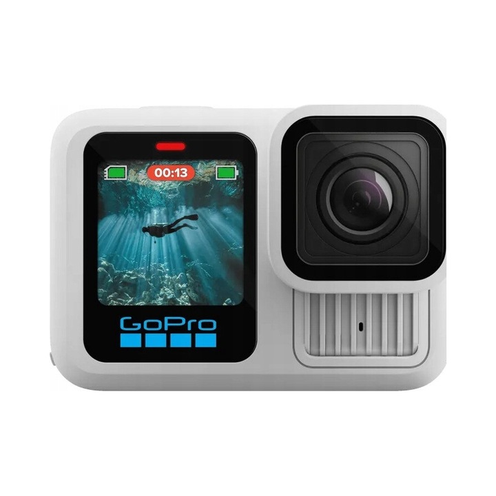 Спортна камера GoPro HERO13 Polar White, 27MP, 5.3K, бяла, 71.8x50.8x33.6mm