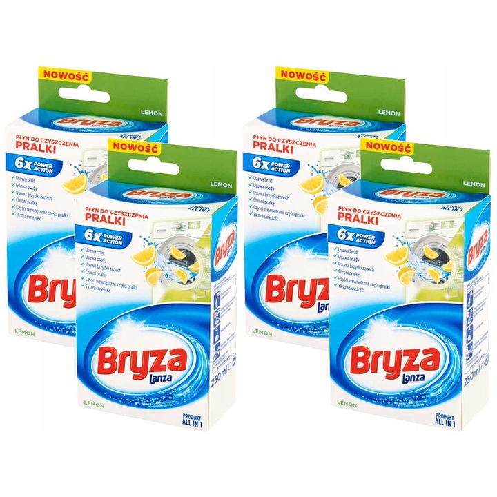 Lichid curatare masina de spalat Bryza Lemon 250ml set 4 buc